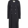 SEVENTY SERGIO TEGON Double Breasted Pea Coat For Women Dark Blue