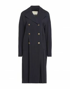 SEVENTY SERGIO TEGON Double Breasted Pea Coat For Women Dark Blue