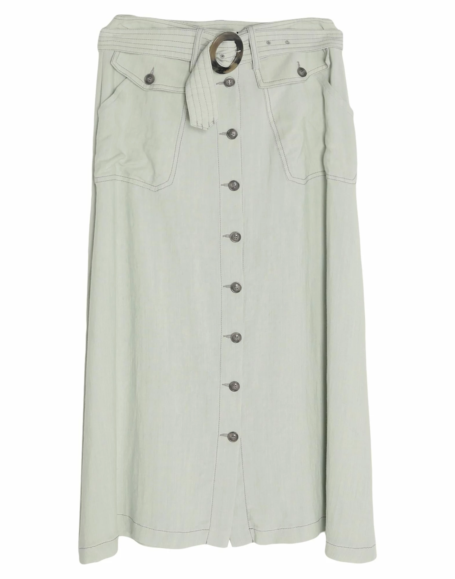 SEVENTY SERGIO TEGON Midi Skirt For Women Sage Green - Image 6