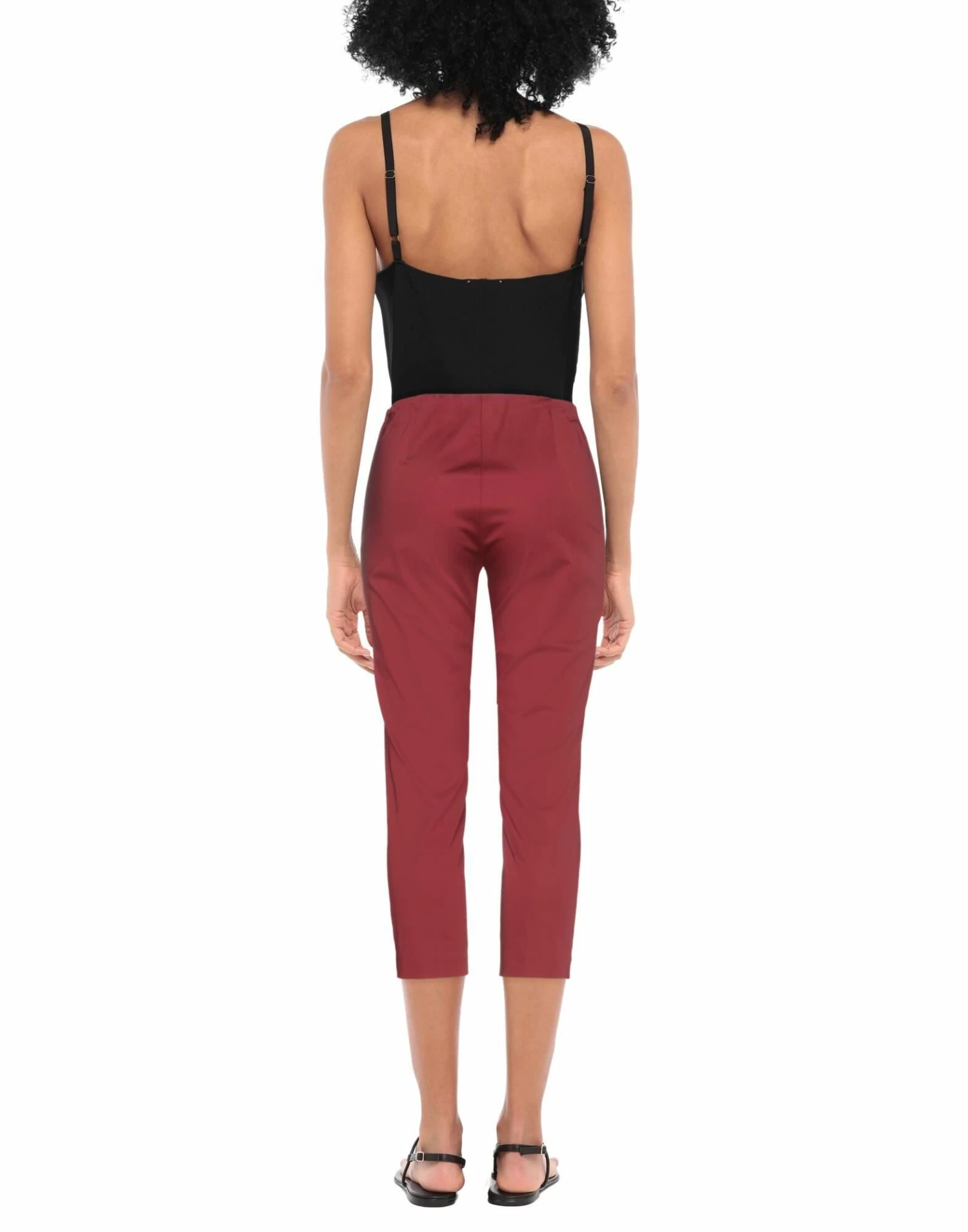 SEVENTY SERGIO TEGON Cropped Pants & Culottes For Women Maroon - Image 3
