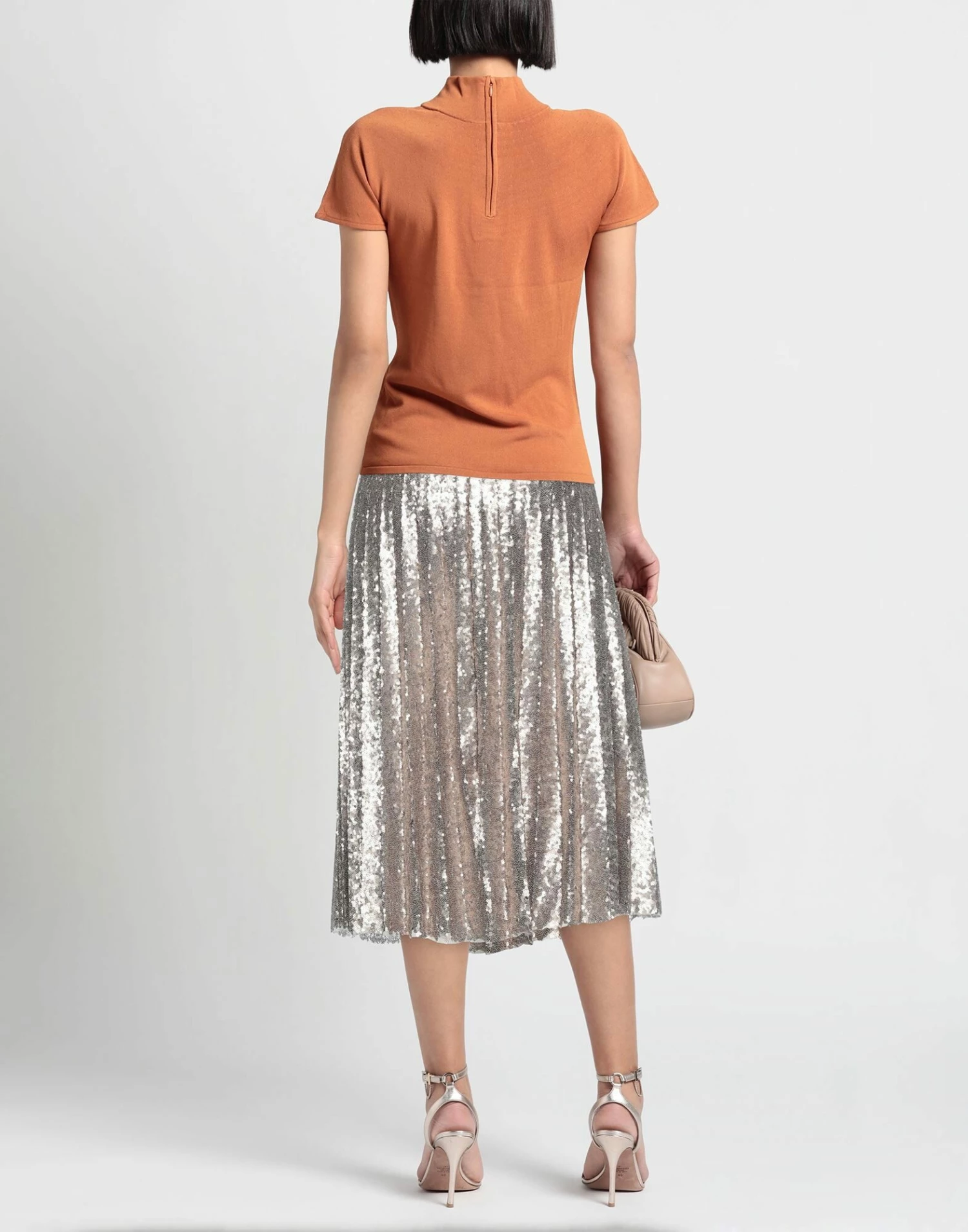 SEVENTY SERGIO TEGON Midi Skirt For Women Khaki - Image 3