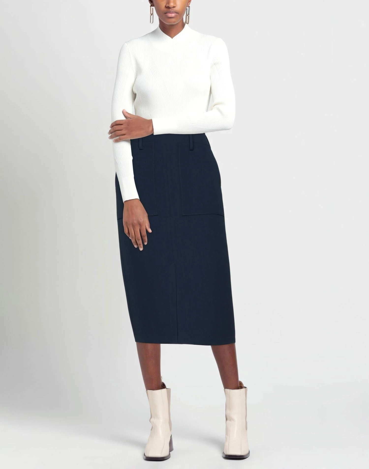 SEVENTY SERGIO TEGON Midi Skirt For Women Dark Blue - Image 2