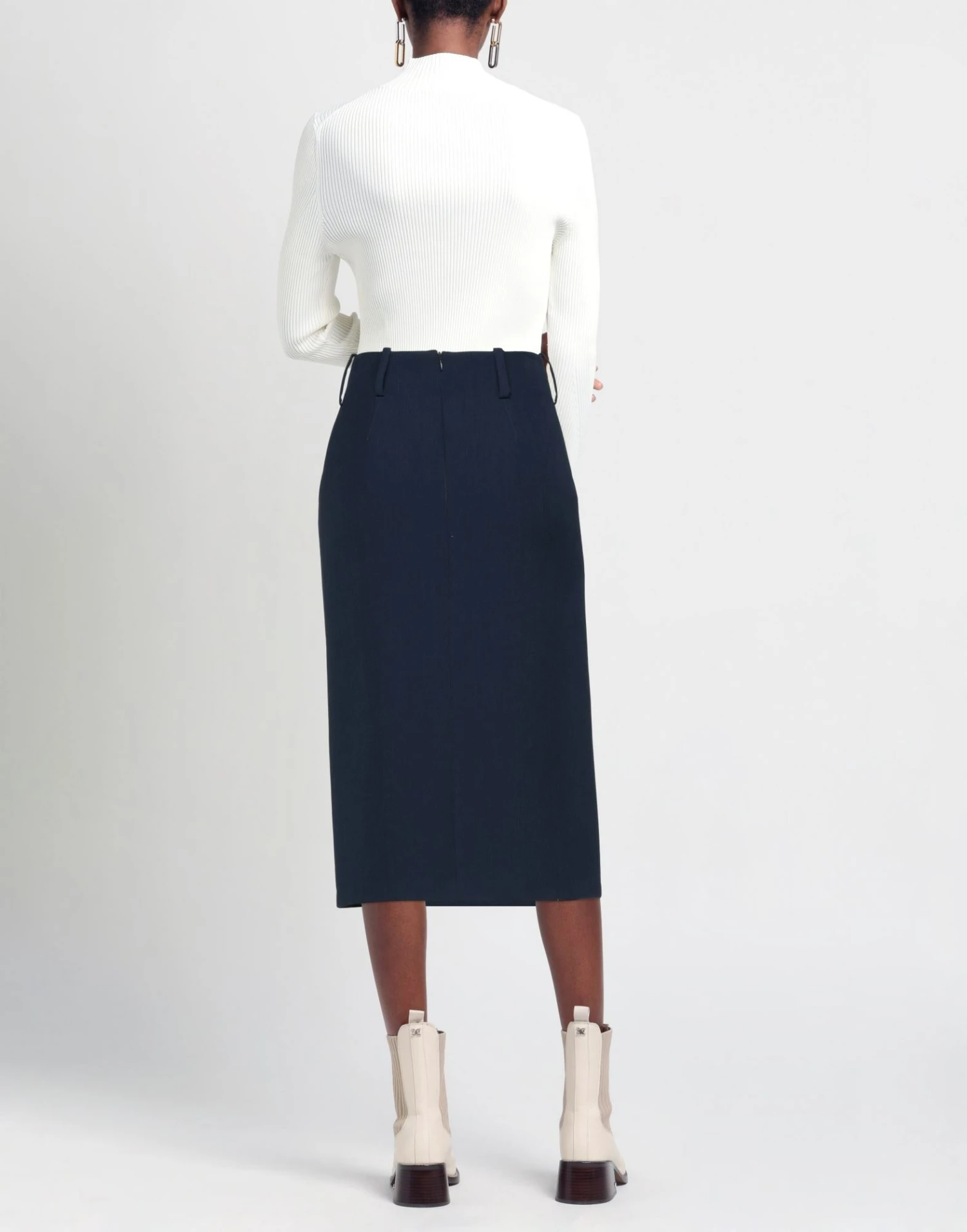 SEVENTY SERGIO TEGON Midi Skirt For Women Dark Blue - Image 3