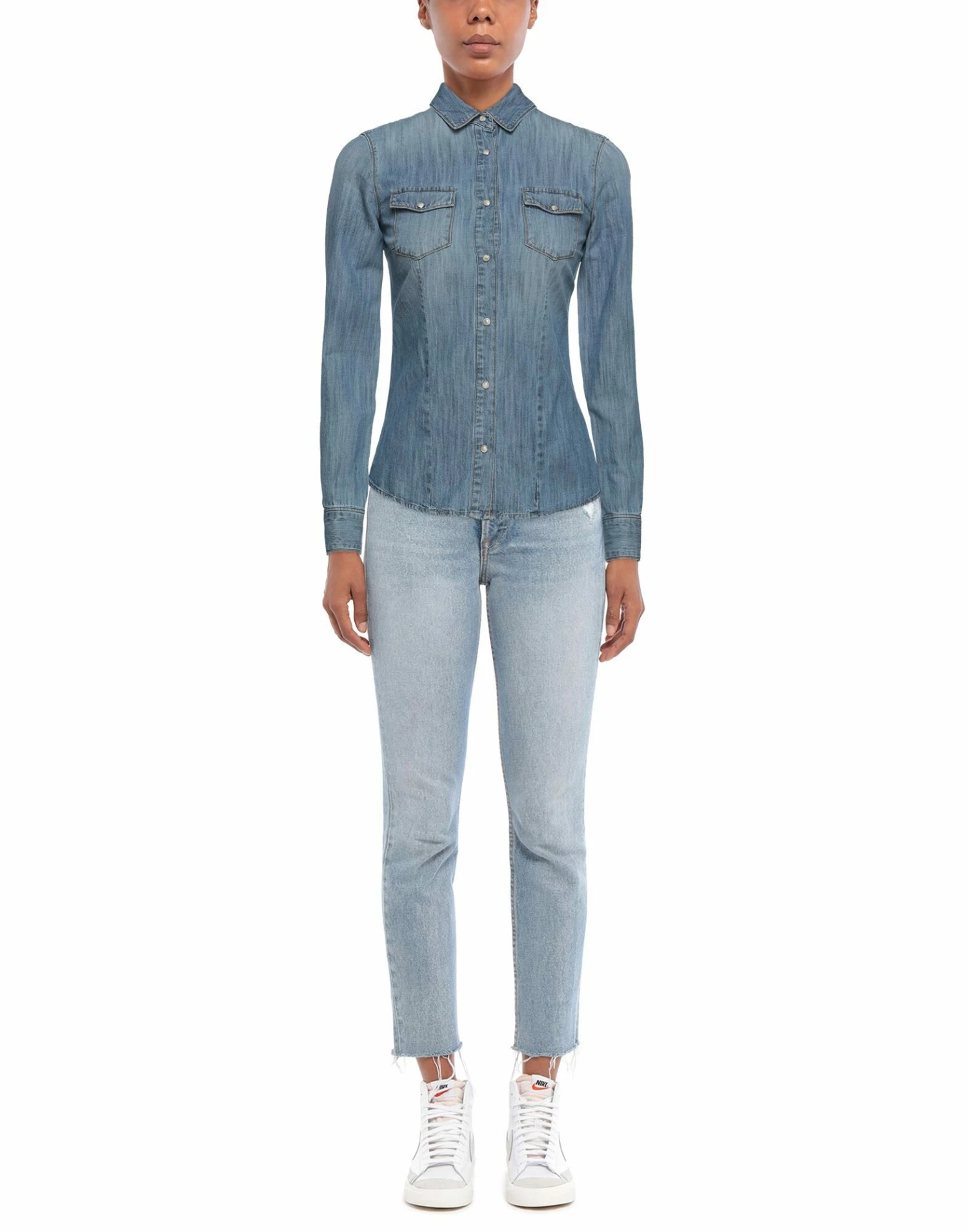 SEVENTY SERGIO TEGON Denim Shirt For Women Blue - Image 2