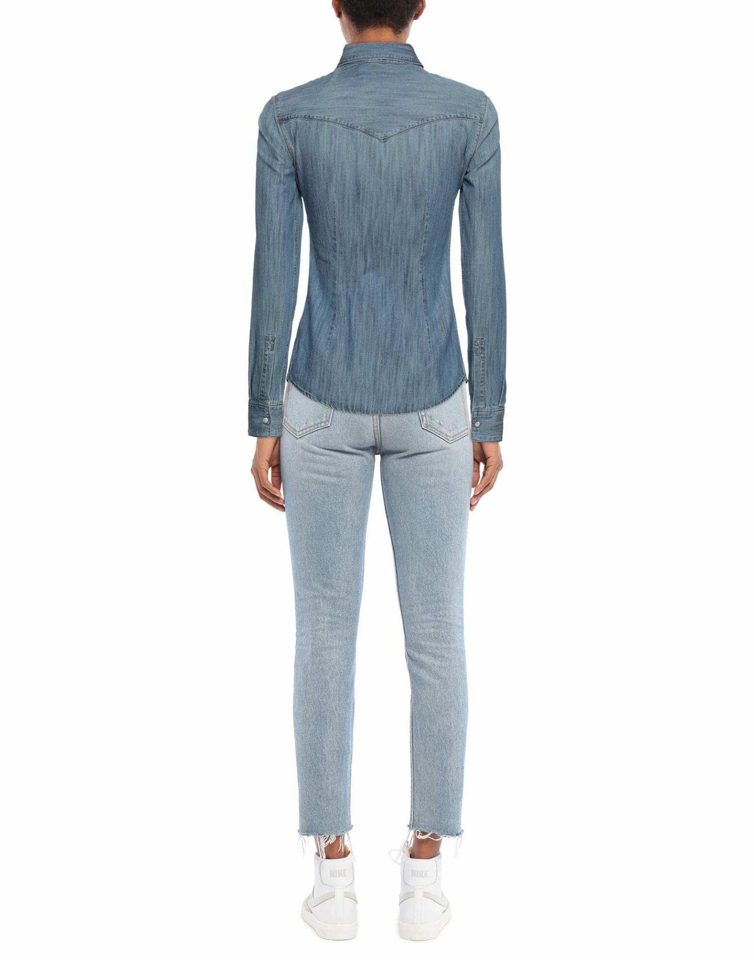 SEVENTY SERGIO TEGON Denim Shirt For Women Blue - Image 3